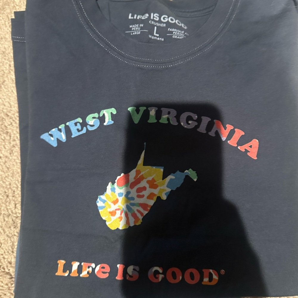 Life Is Good Navy West Virginia Tee
